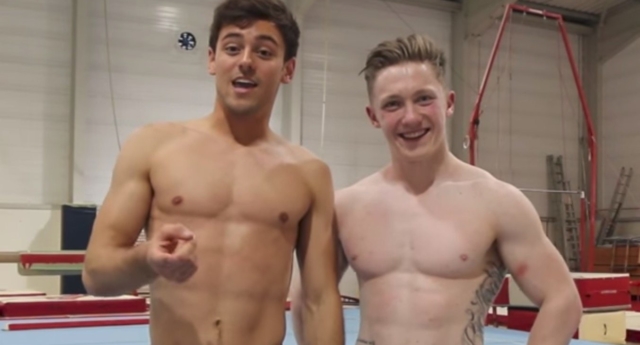 Olympians-Tom-Daley-and-Nile-Wilson-in-the-gym. 